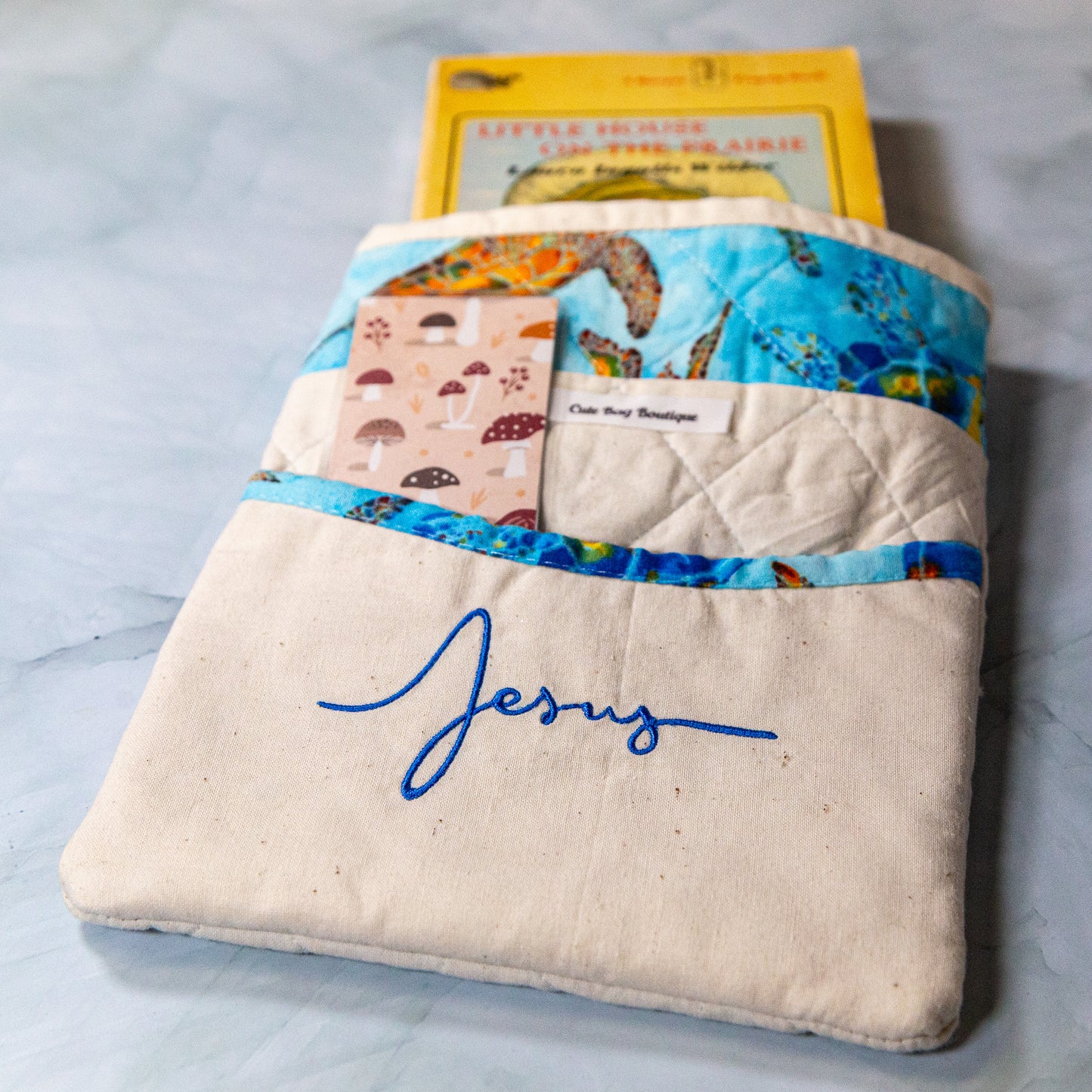 Jesus Embroidered and Quilted Kindle Sleeve