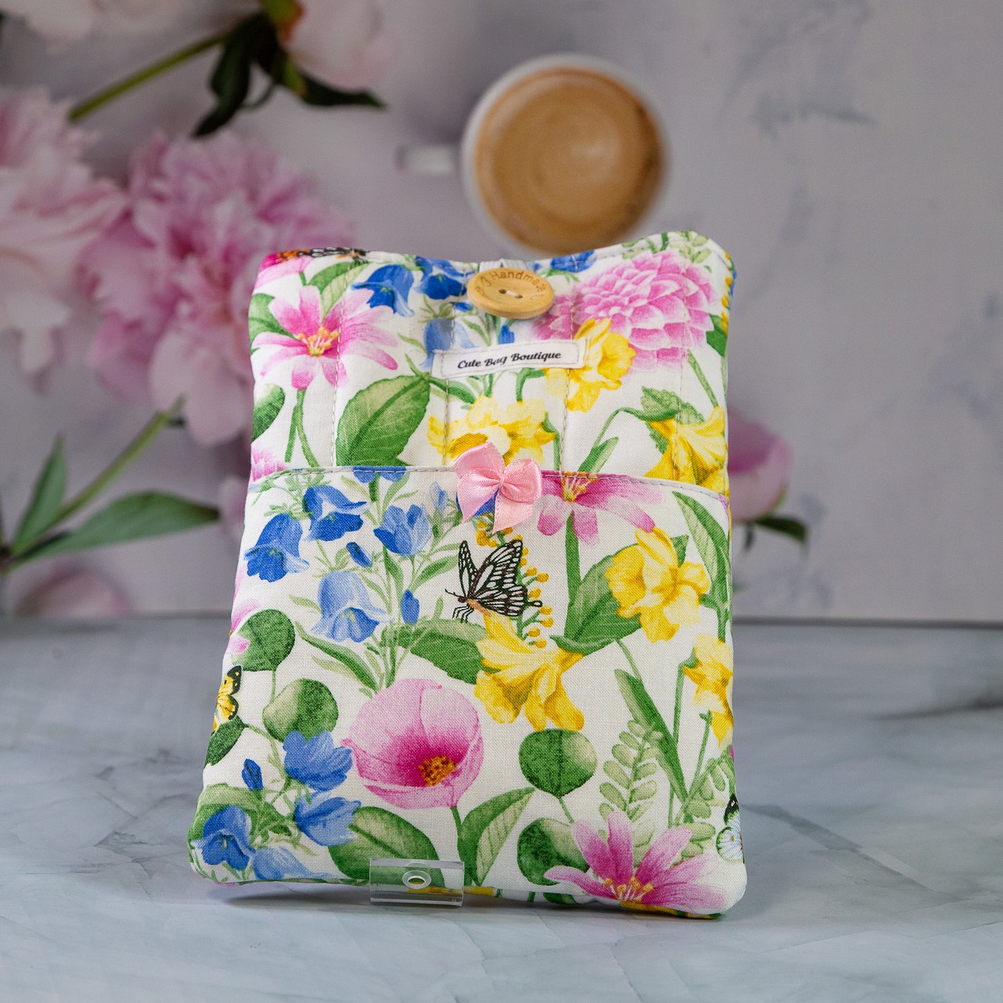 A Burst of Spring with a Bow Quilted Kindle Sleeve *Limited Edition*
