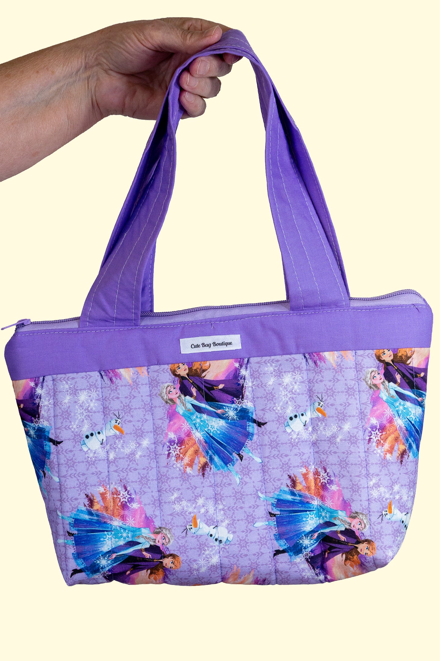 Quilted Frozen Zippered Kid Tote Bag
