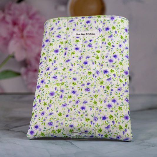 Ditsy Purple Flowers Quilted Kindle Sleeve
