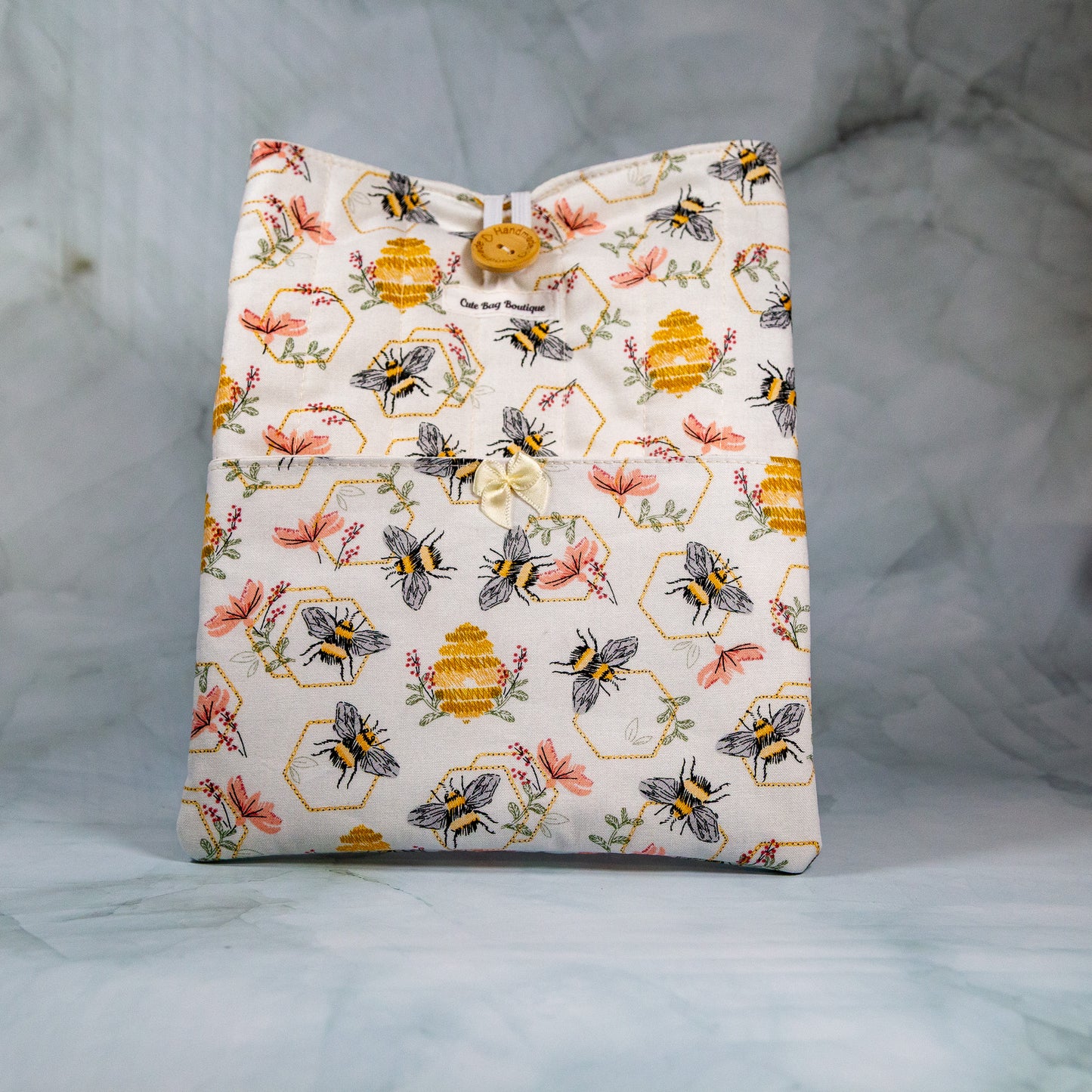 Embroidered Bee Quilted Book Sleeve *Limited Edition*