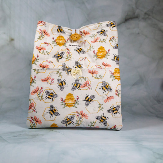 Embroidered Bee Quilted Book Sleeve *Limited Edition*