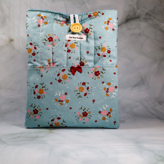 Sage Floral Quilted Book Sleeve