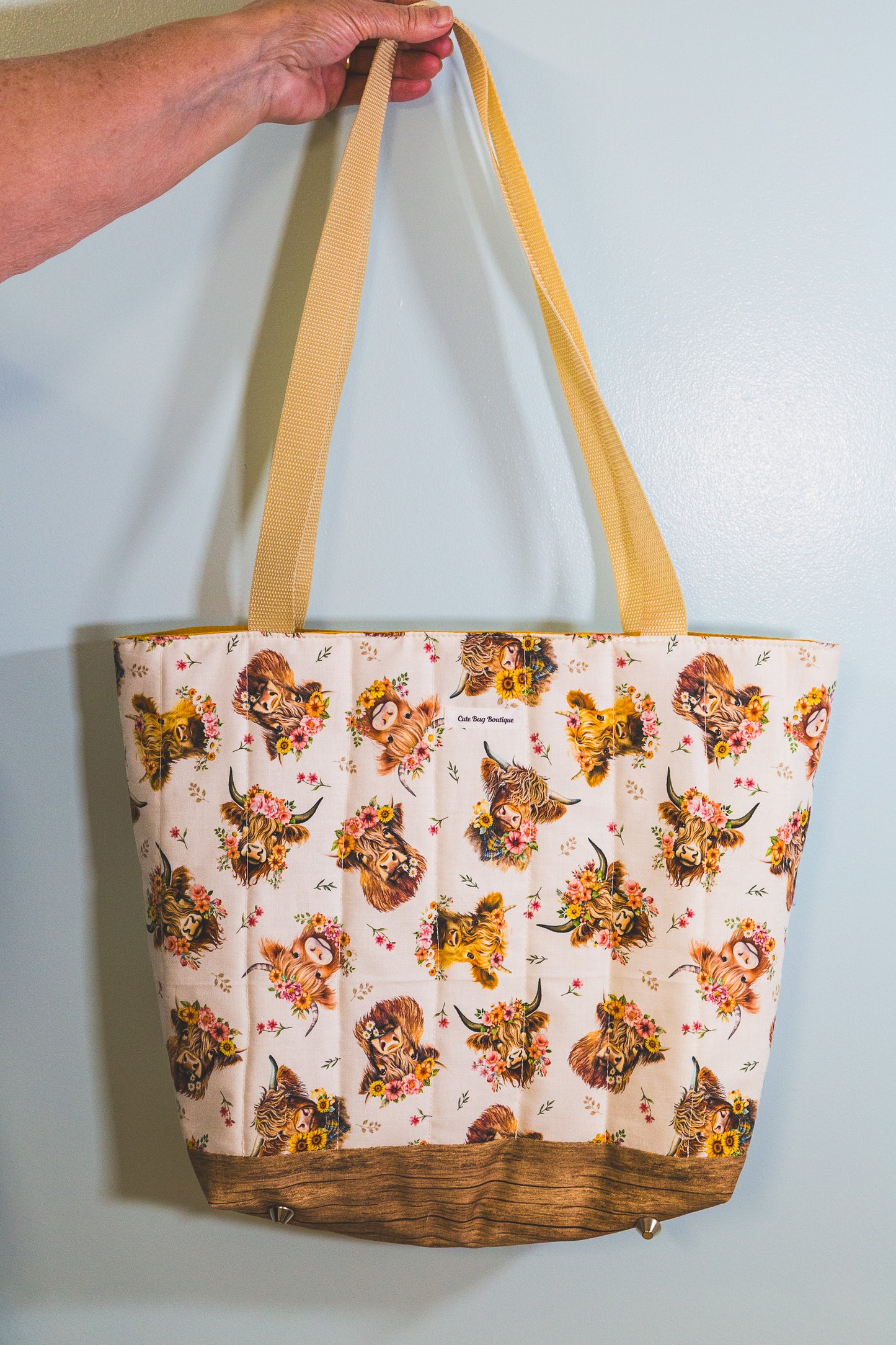 Quilted Highland Cow Tote Bag *Limited Edition*