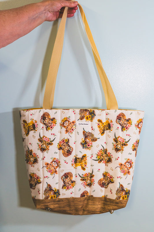 Quilted Highland Cow Tote Bag *Limited Edition*