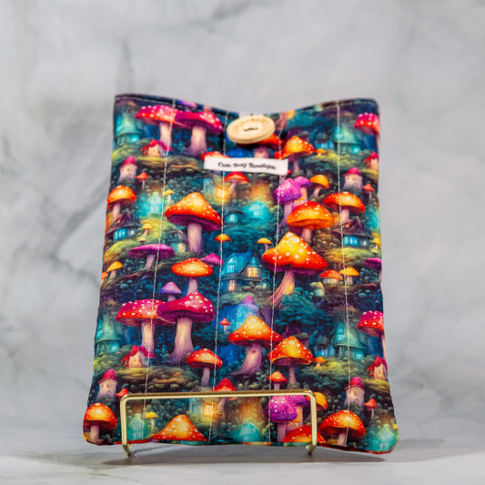 Magic Neon Mushrooms Quilted Kindle Sleeve *Limited Edition*