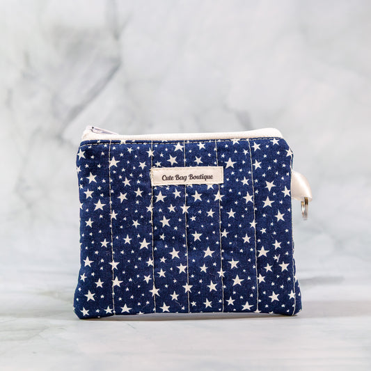 Starry Night Quilted Keychain Wallet