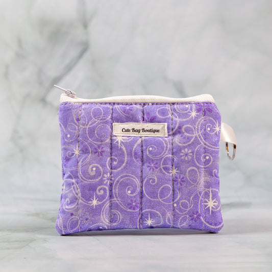 Purple Swirls Quilted Keychain Wallet *Limited Edition*