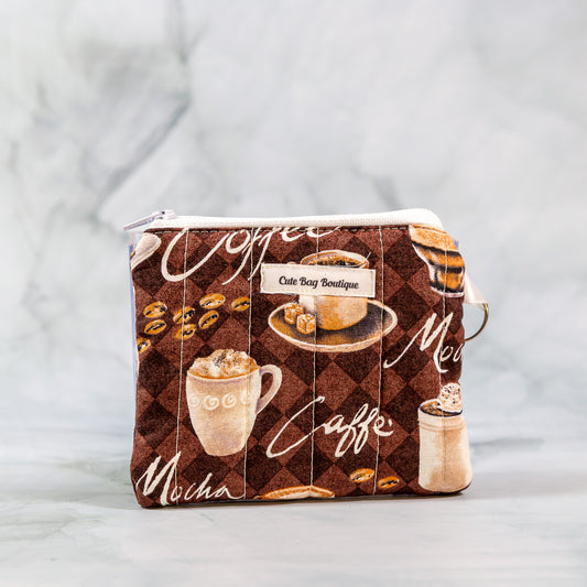 Coffee Quilted Keychain Wallet *Limited Edition*