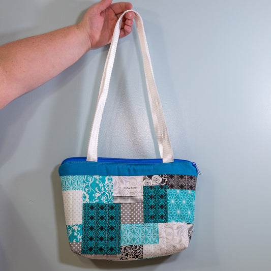 Quilted Cherished Patchwork Zippered Bible Bag/Mini Tote
