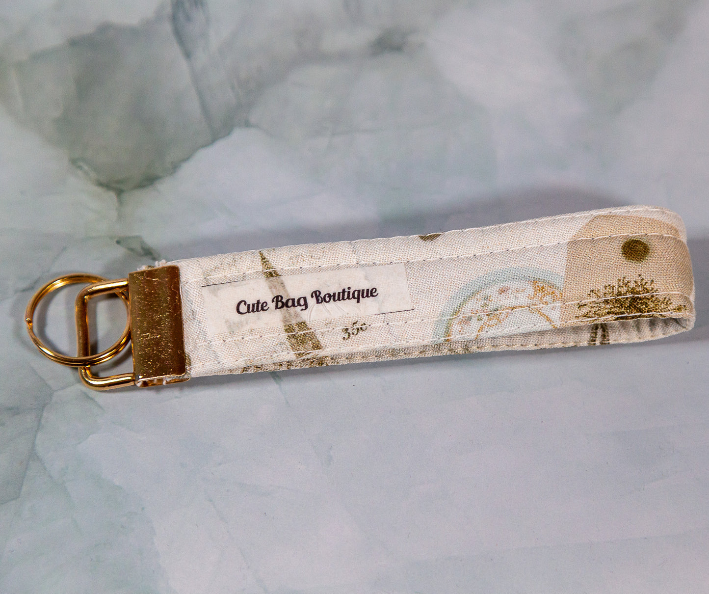 Ephemera Quilted Key Fob