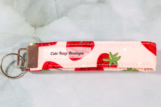 Strawberry Fields Quilted Key Fob