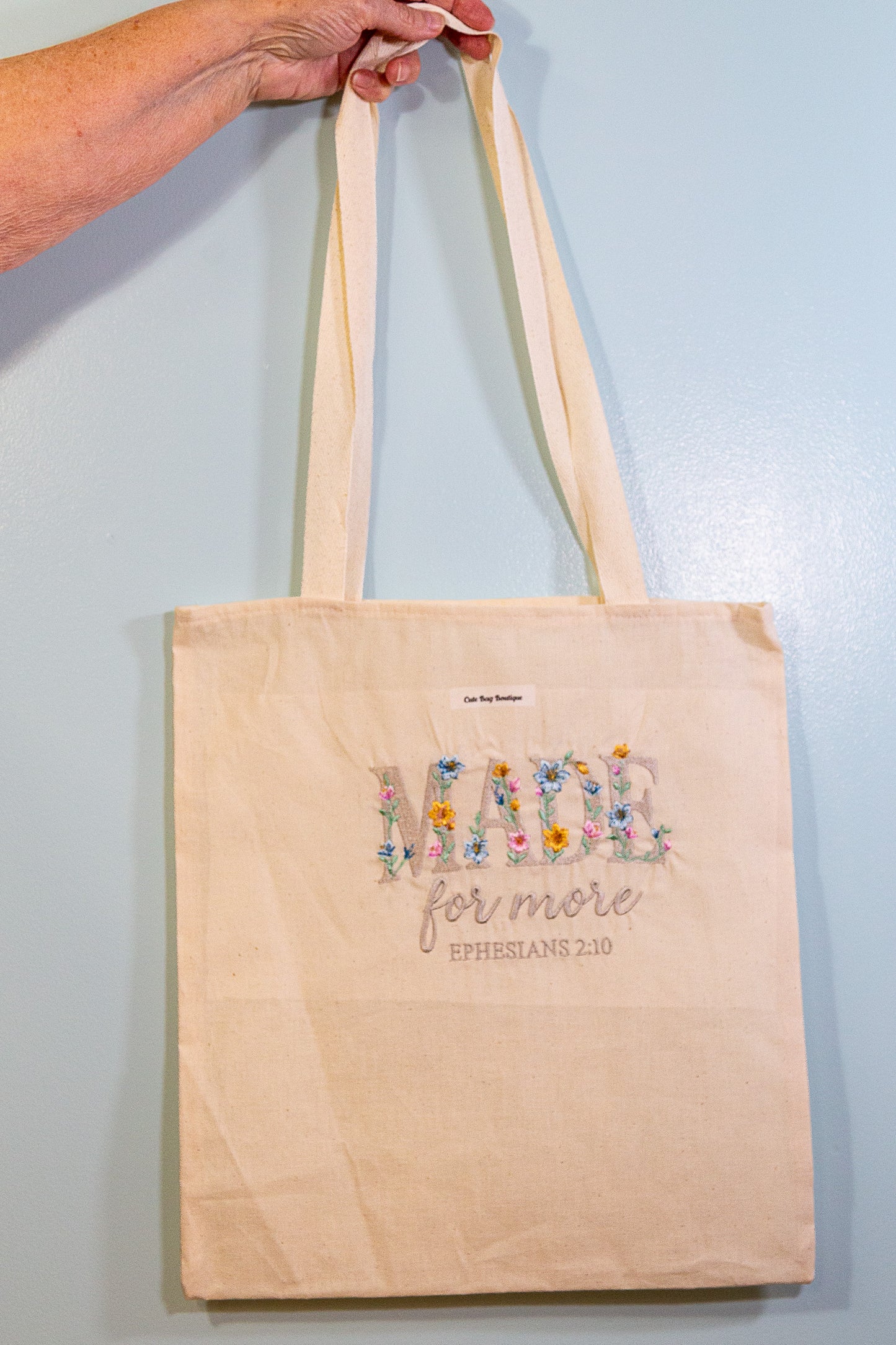 Embroidered Made for More Tote Bag