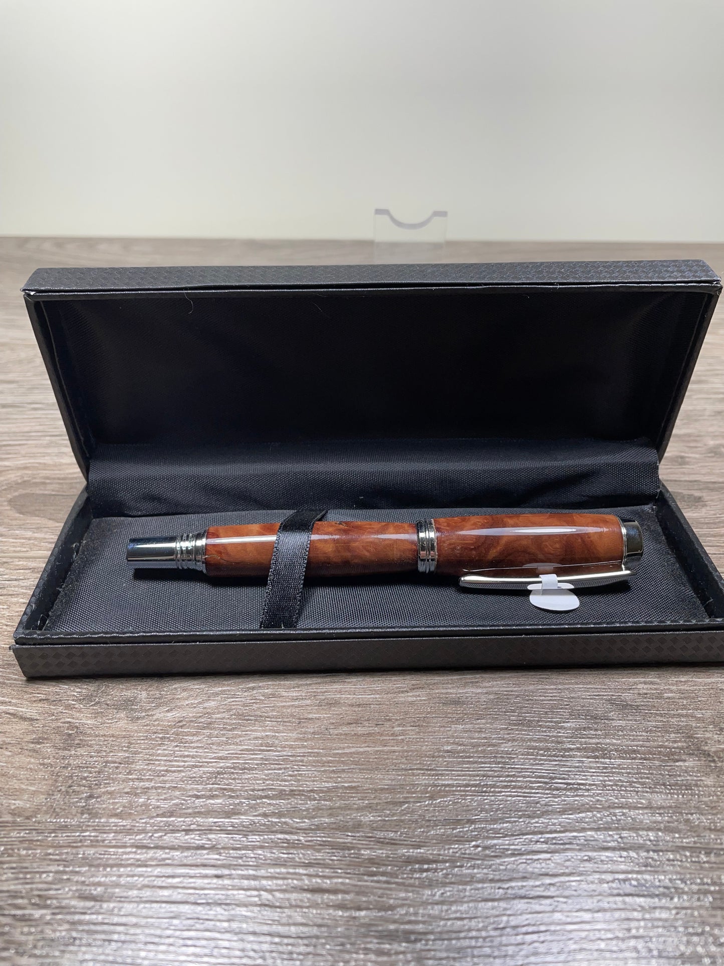 Algonquin Rollerball Rhodium Black Ash Burl