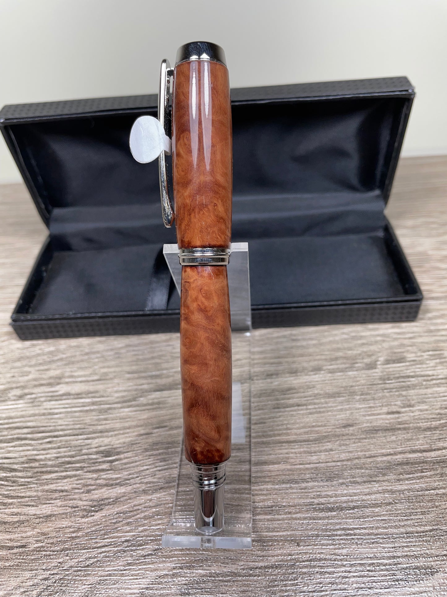Algonquin Rollerball Rhodium Black Ash Burl