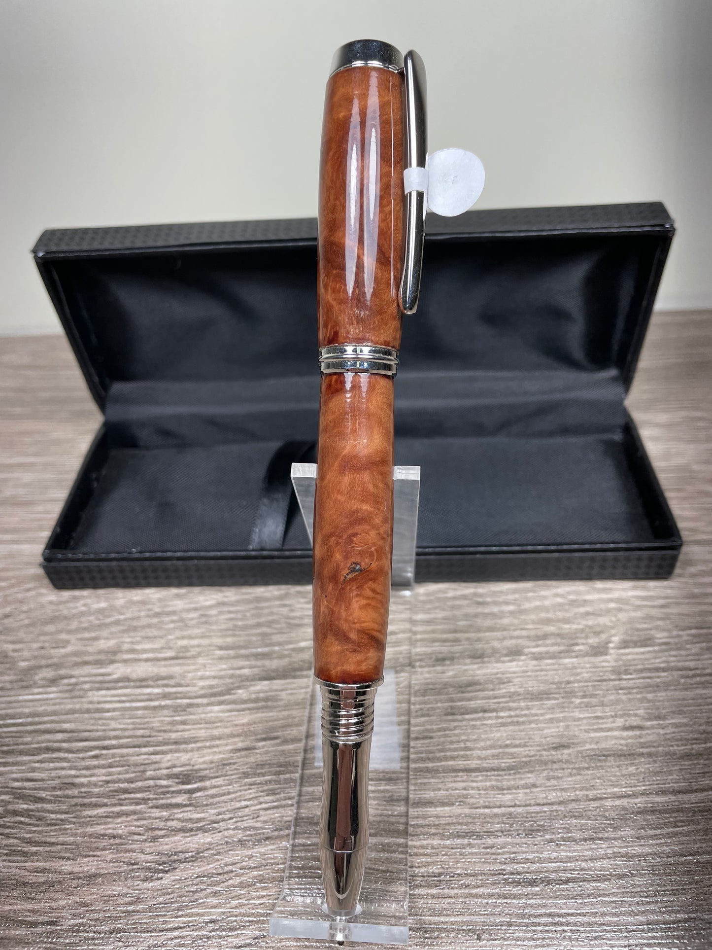 Algonquin Rollerball Rhodium Black Ash Burl