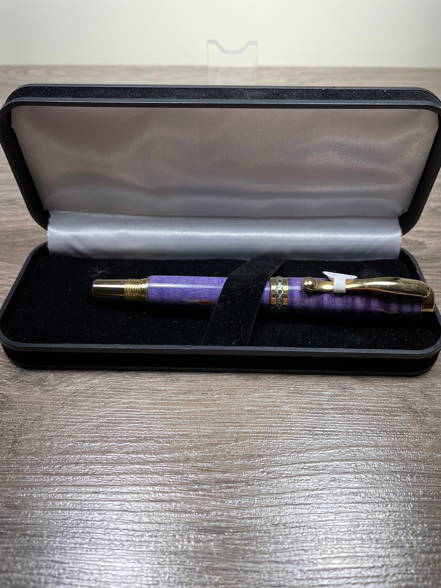 Triton Rollerball Gold w/ Chrome Stabilized Curly Maple Purple Exceptional