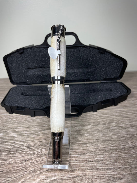 Deer Antler Over & Under Shotgun Rollerball Gun Metal