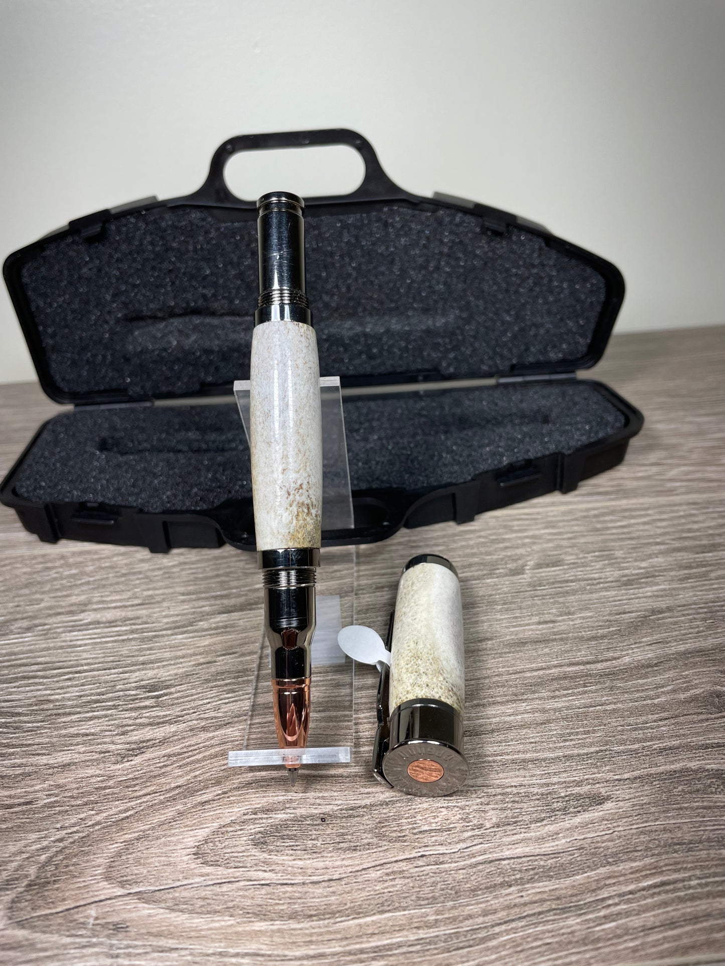 Deer Antler Over & Under Shotgun Rollerball Gun Metal